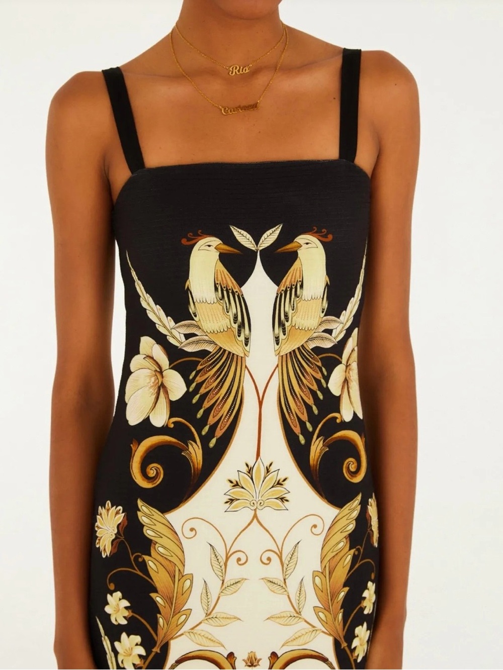 FARM Rio Black, Cream and Gold Baroque Midi Dress - Picture 3 of 4